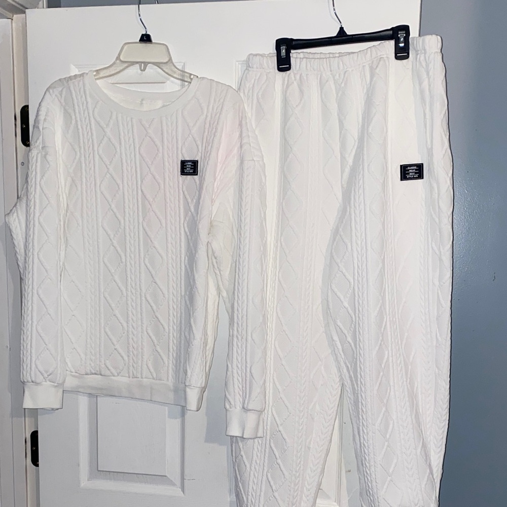 Cozy White womens lounge set.